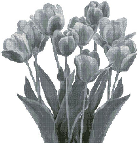 Black And White Tulips - Artecy Cross Stitch