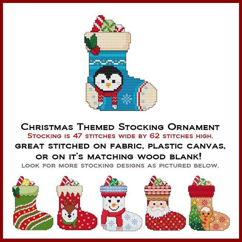 Christmas Stocking: Penguin - Cross Stitch Wonders