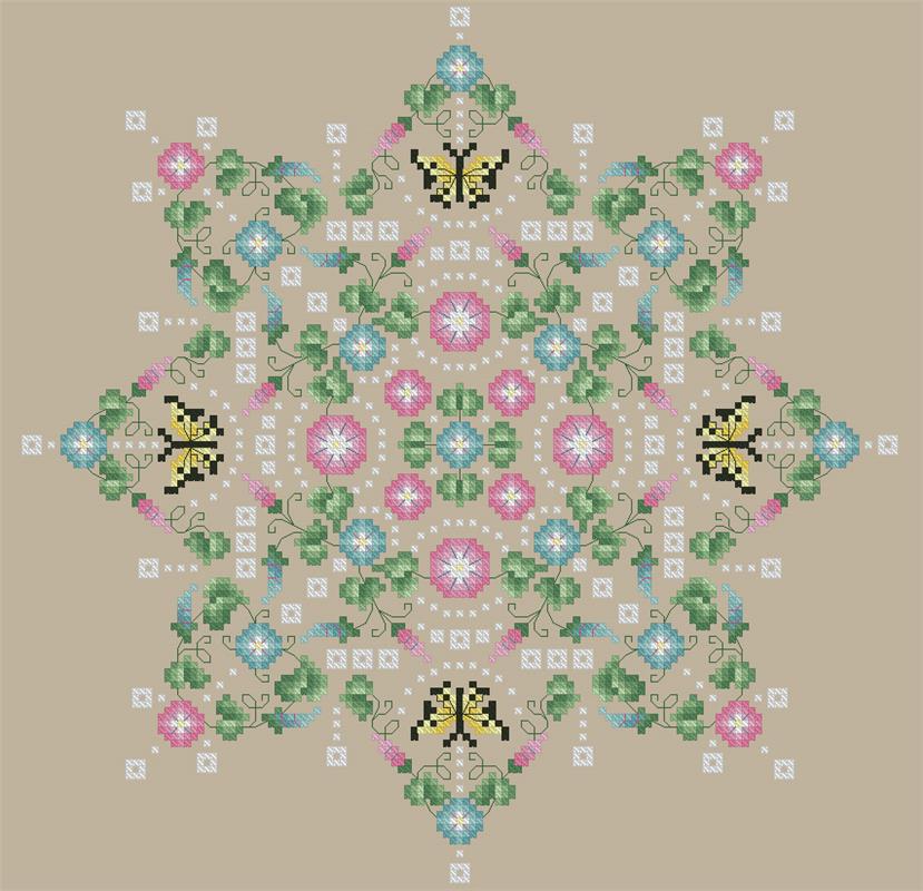Morning Glory Mandala - Kitty & Me Designs