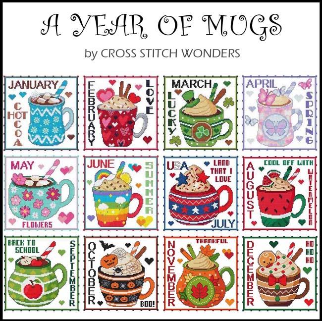 A Year Of Mugs: All 12 Months - Cross Stitch Wonders