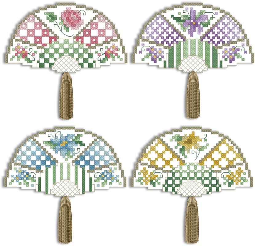 Crazy Victorian Fan Ornaments - Kitty & Me Designs