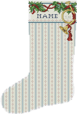 Horn & Holly Cuff Heirloom Stocking - Kooler Design Studio