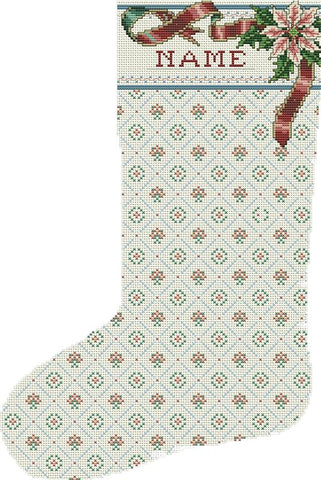 Poinsettia Cuff Heirloom Stocking - Kooler Design Studio
