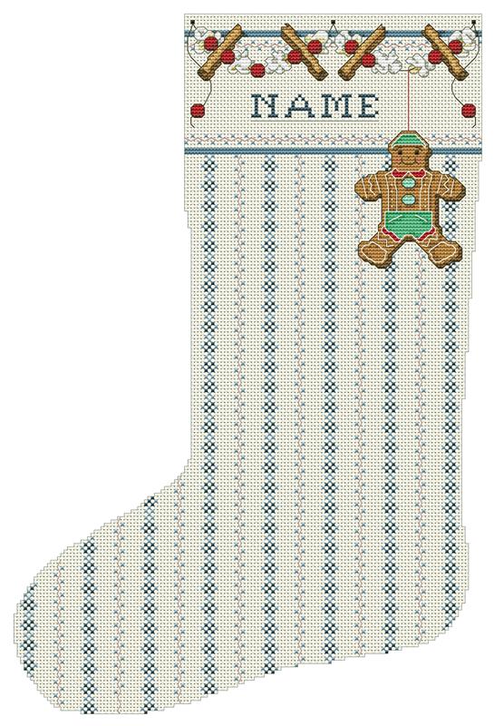 Gingerbread Boy Cuff Heirloom Stocking - Kooler Design Studio