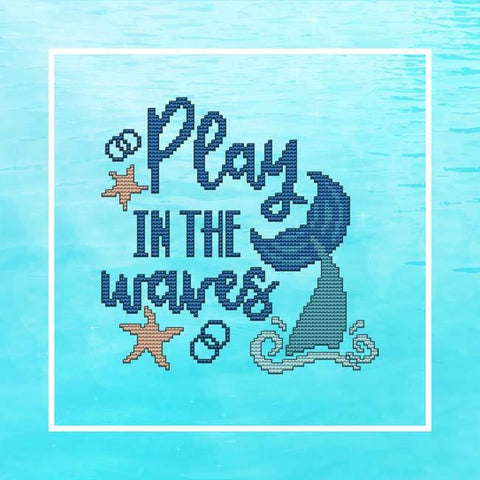 Beach Inspirational: Play In The Waves - Cross Stitch Wonders