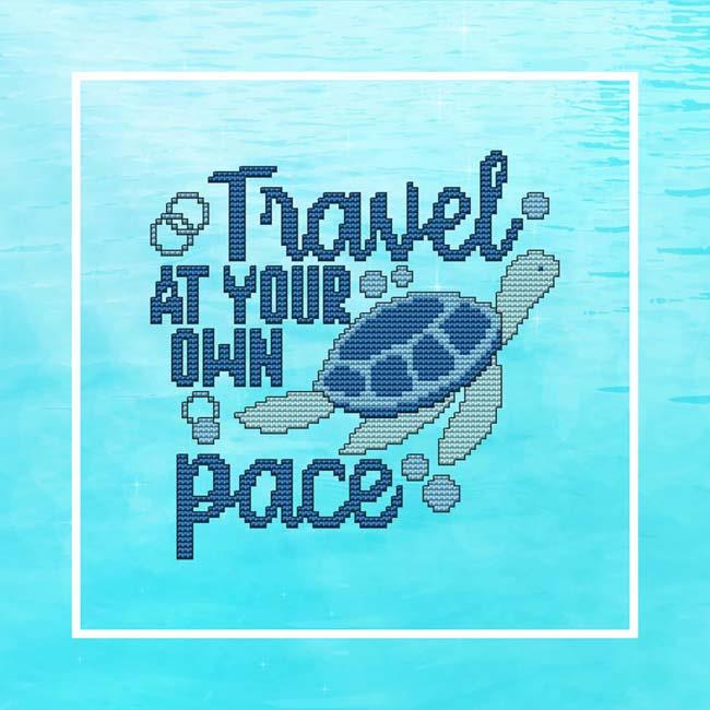 Beach Inspirational: Travel At Your Own Pace - Cross Stitch Wonders