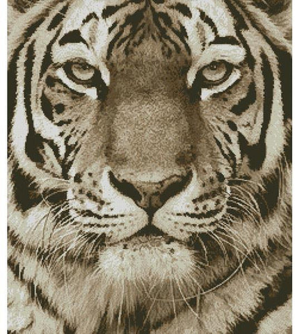Tiger Portrait (Sepia) - Artecy Cross Stitch