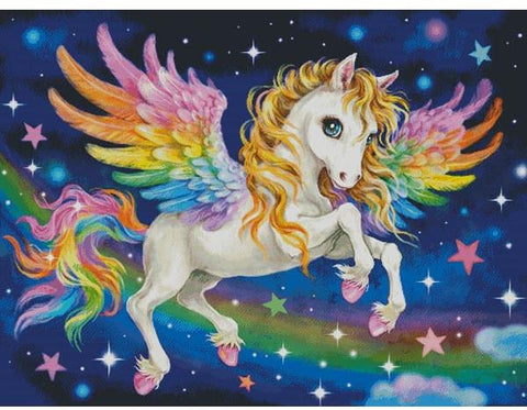 Cute Rainbow Pegasus (Large) - Artecy Cross Stitch