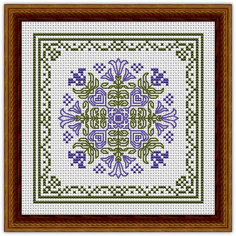 July Hearts Square With Bellflowers - Happiness Is  HeartMade