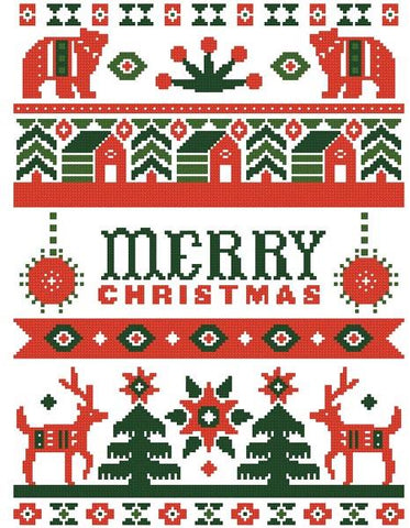 Folk Art Merry Christmas - Artecy Cross Stitch
