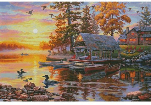 Canoe Camp Buffalo (Large) - Artecy Cross Stitch
