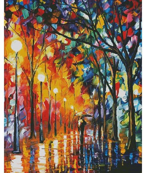 The Stroll Under The Rain (Large) - Artecy Cross Stitch