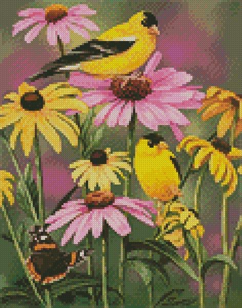 Mini Golden Finches - Artecy Cross Stitch