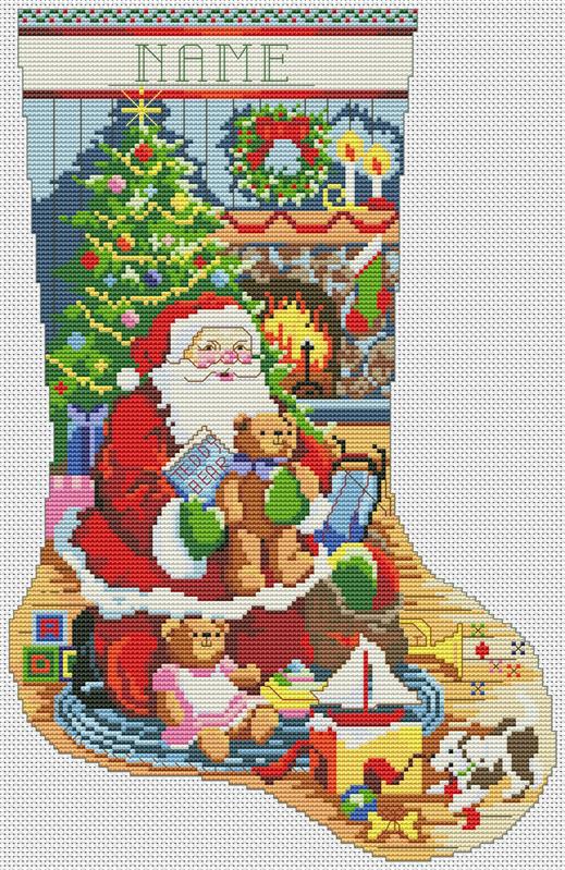 Santa's Visit Stocking - Kooler Design Studio