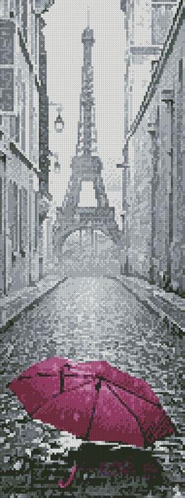 Pink Umbrella In Paris (Crop) - Artecy Cross Stitch