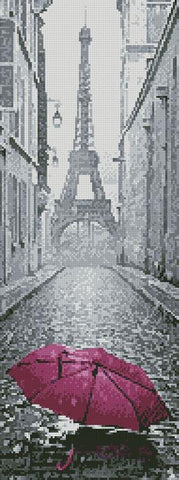 Pink Umbrella In Paris (Crop) - Artecy Cross Stitch