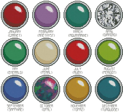 Birthstones - Artecy Cross Stitch