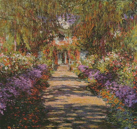 A Pathway in Monet's Garden Giverny - Artecy Cross Stitch