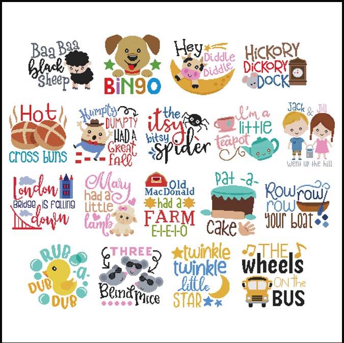 Nursery Rhymes Combo - Cross Stitch Wonders