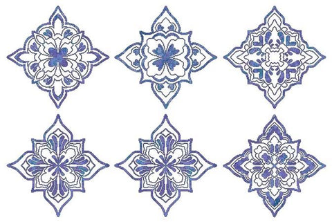 Blue Decorative Quilt Blocks Combo - Cross Stitch Wonders