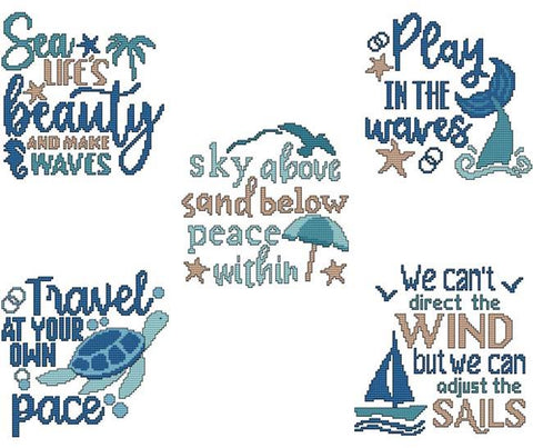 Beach Inspirational Sayings Combo - Cross Stitch Wonders