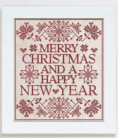 Merry Christmas And A Happy New Year - Modern Folk Embroidery