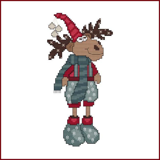 Christmas Moose - Cross Stitch Wonders