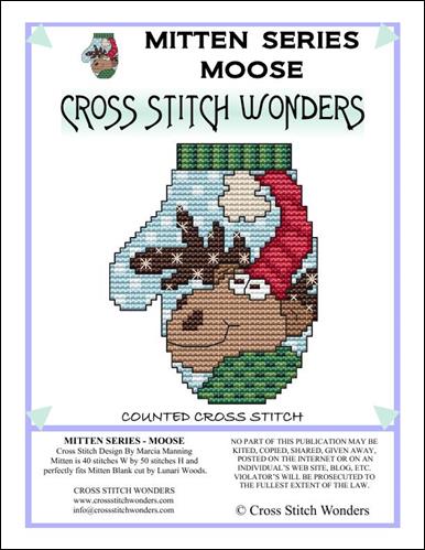 Mitten Series: Moose - Cross Stitch Wonders