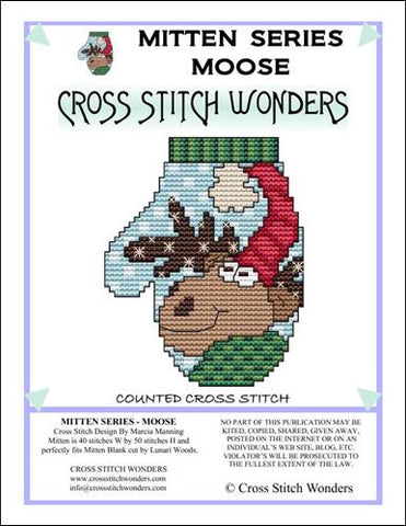 Mitten Series: Moose - Cross Stitch Wonders