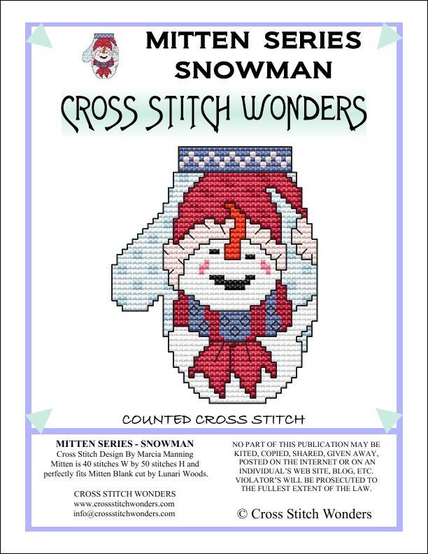 Mitten Series: Snowman - Cross Stitch Wonders