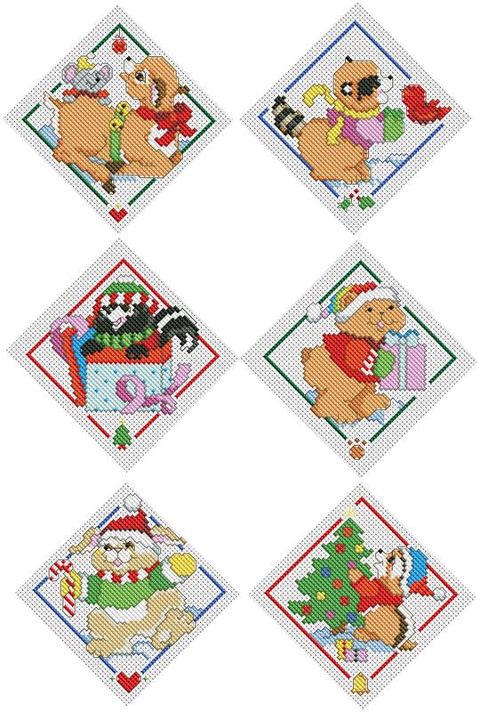 Santa's Woodland Friends Ornaments - Kooler Design Studio