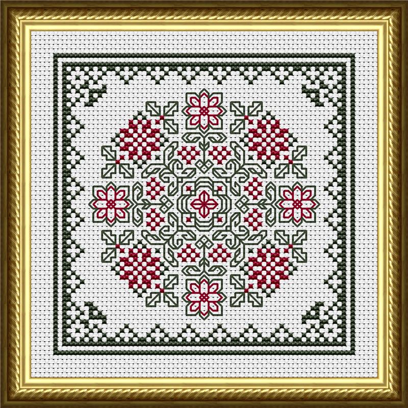 December Hearts Square With Poinsettias - Happiness Is  HeartMade