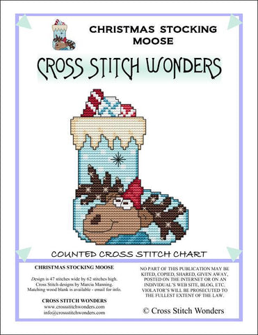 Christmas Stocking: Moose - Cross Stitch Wonders