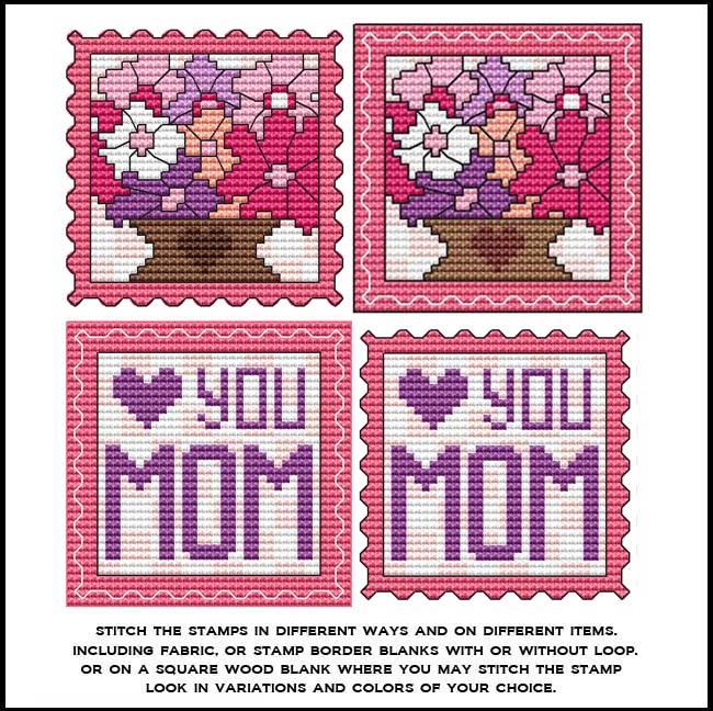 Stamp It Series: Mother's Day Flowers N' Love Mom - Cross Stitch Wonders