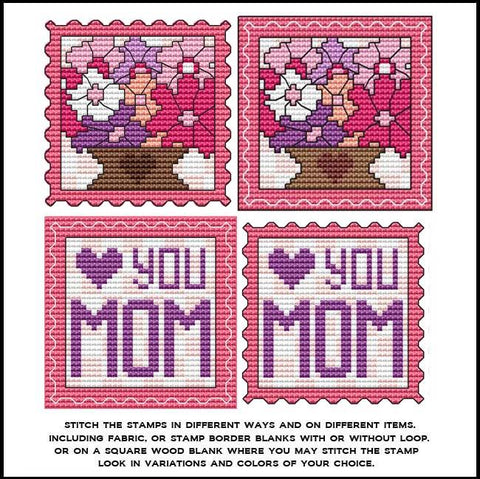 Stamp It Series: Mother's Day Flowers N' Love Mom - Cross Stitch Wonders