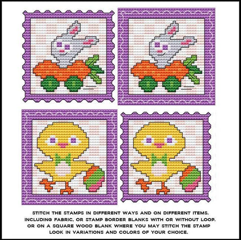 Stamp It Series: Easter Bunny Rabbit N' Chick - Cross Stitch Wonders