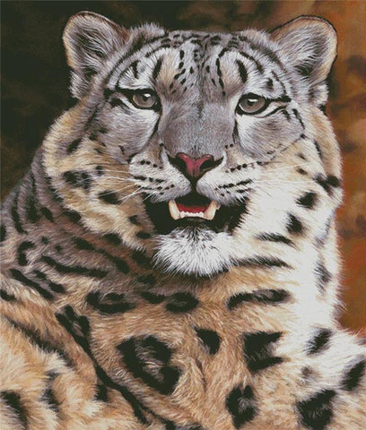 Snow Leopard Close Up (Large) - Artecy Cross Stitch
