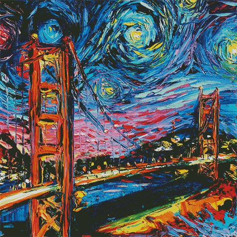 Van Gogh Never Saw Golden Gate (Large) - Artecy Cross Stitch