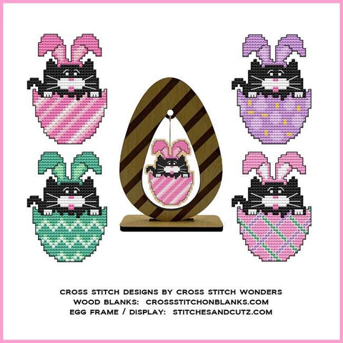 Easter Egg Animal: Cat - Cross Stitch Wonders