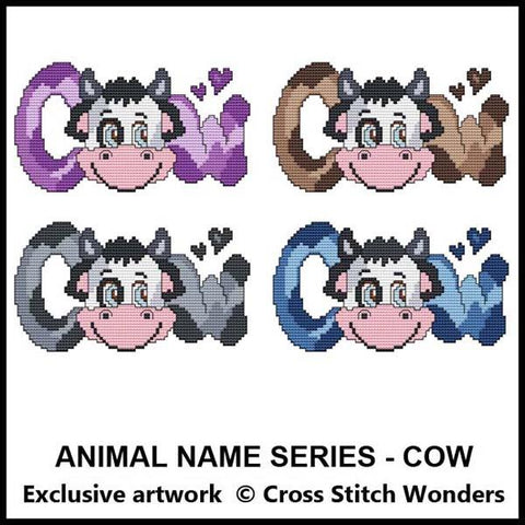 Animal Name Series: Cow - Cross Stitch Wonders