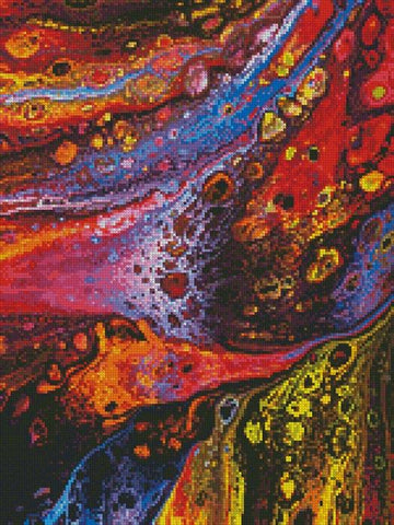 Red, Yellow And Blue Abstract Painting (Crop) - Artecy Cross Stitch