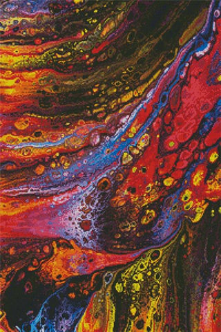 Red, Yellow And Blue Abstract Painting - Artecy Cross Stitch