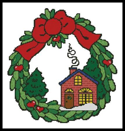 Xmas House Wreath - Artecy Cross Stitch