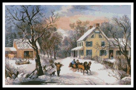 American Homestead In Winter - Artecy Cross Stitch
