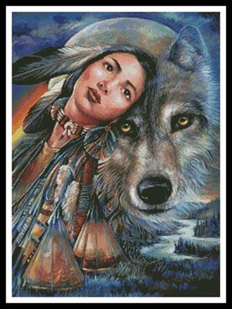 Dream Of The Wolf Maiden - Artecy Cross Stitch