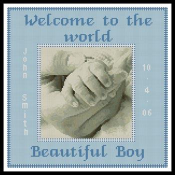 Baby Boy Hand Sampler - Artecy Cross Stitch