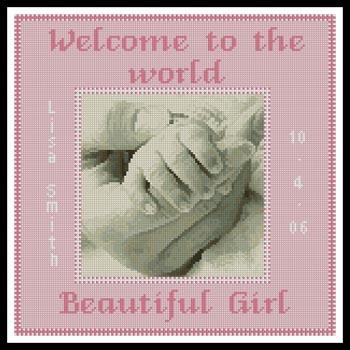 Baby Girl Hand Sampler - Artecy Cross Stitch