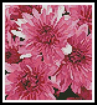 Mini Pink Chrysanthemums - Artecy Cross Stitch
