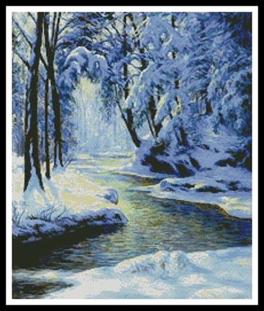 Snowy Landscape With Brook - Artecy Cross Stitch