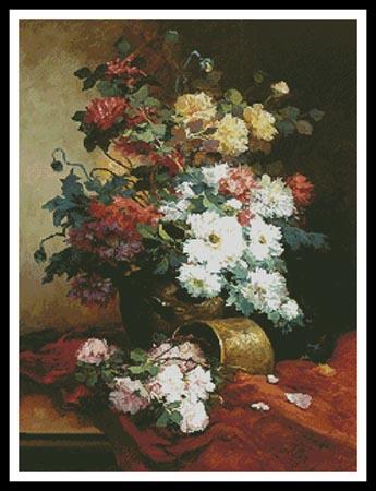 Roses And Dahlias - Artecy Cross Stitch